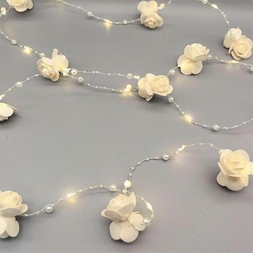 30 LED 0.36W Artificial Roses String Lights Battery Operated Flowers Lamp Rose Vine Garland Lights Decor For Wedding Birthday