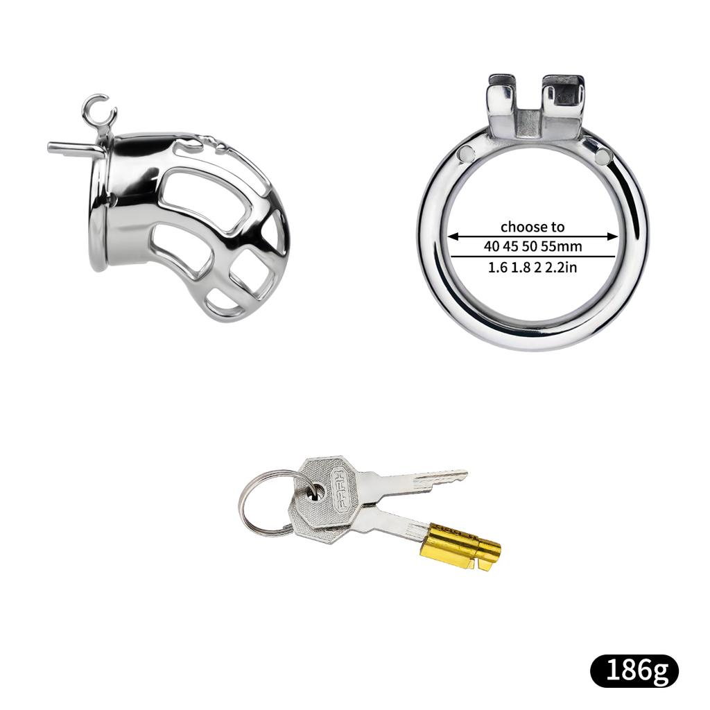 LEZEE Hollow Out Cock Cages Male Chastity Cage With Urethral Hole Metal Penis Lock Bondage Chastity Lock Sex Toys For Men