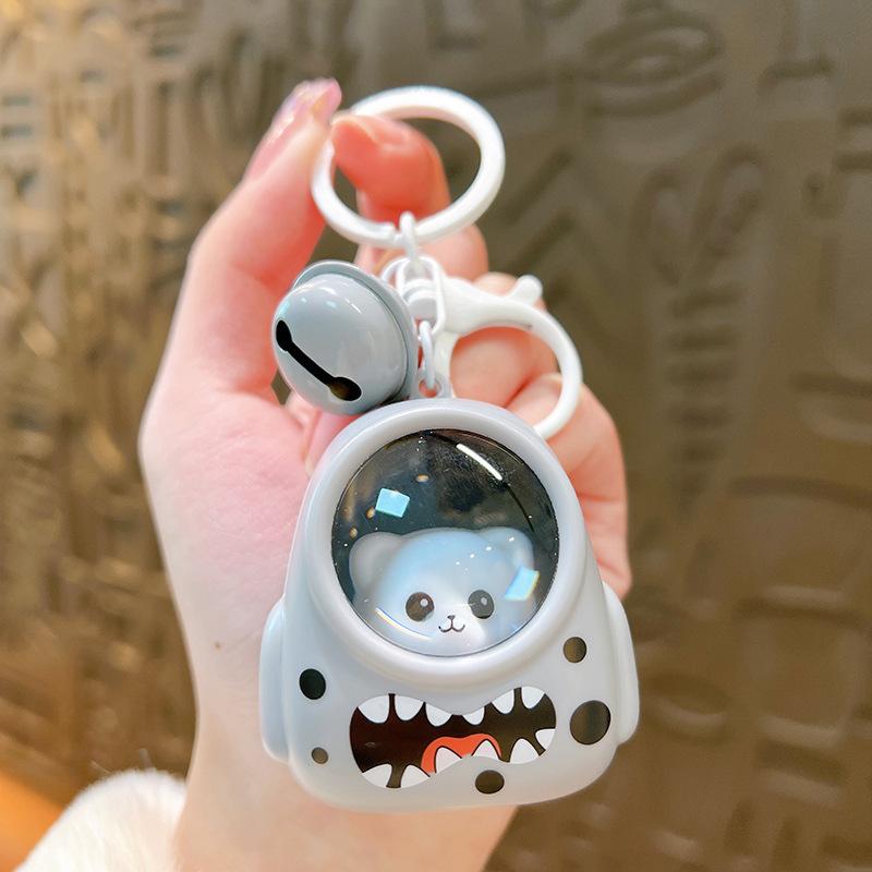 IFYOUOO Creative Kapibala Luminous Keychain Cute Cartoon Space Capsule Capybara Keyring Schoolbag Pendant Hanging Friend Gift