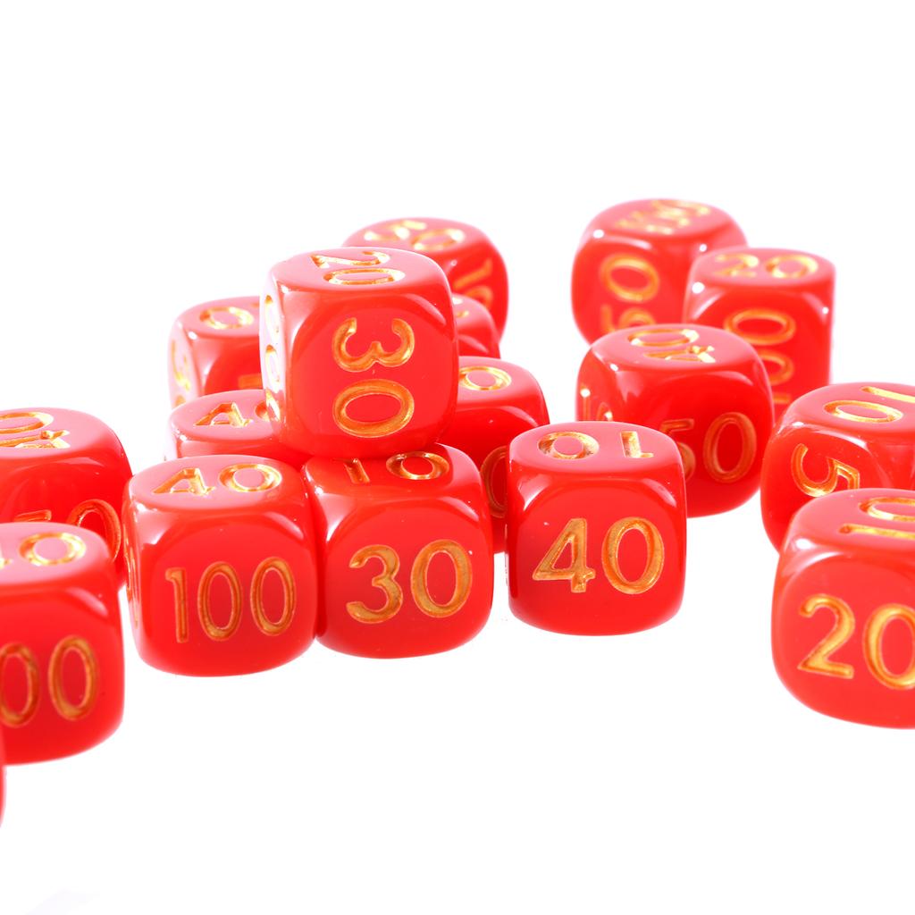 50Pcs Damage Indicator Dices Acrylic Six Sides Game Dices Animation Character Damage Counter Dices Easy to Read Number