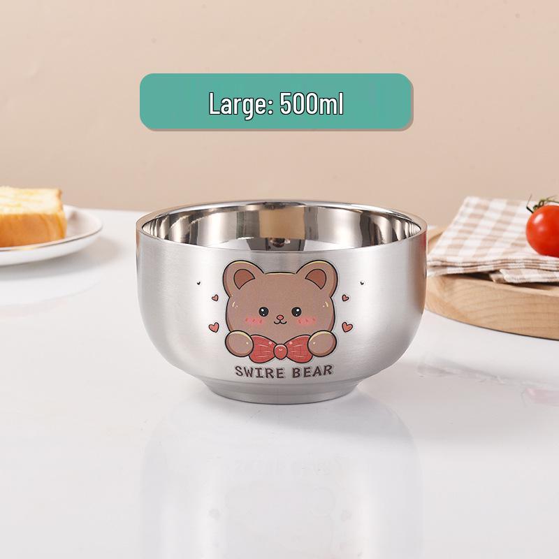Children's Cartoon Zodiac Insulated Stainless Steel Bowl - Food Grade, Double Layer, Anti-Fall Design