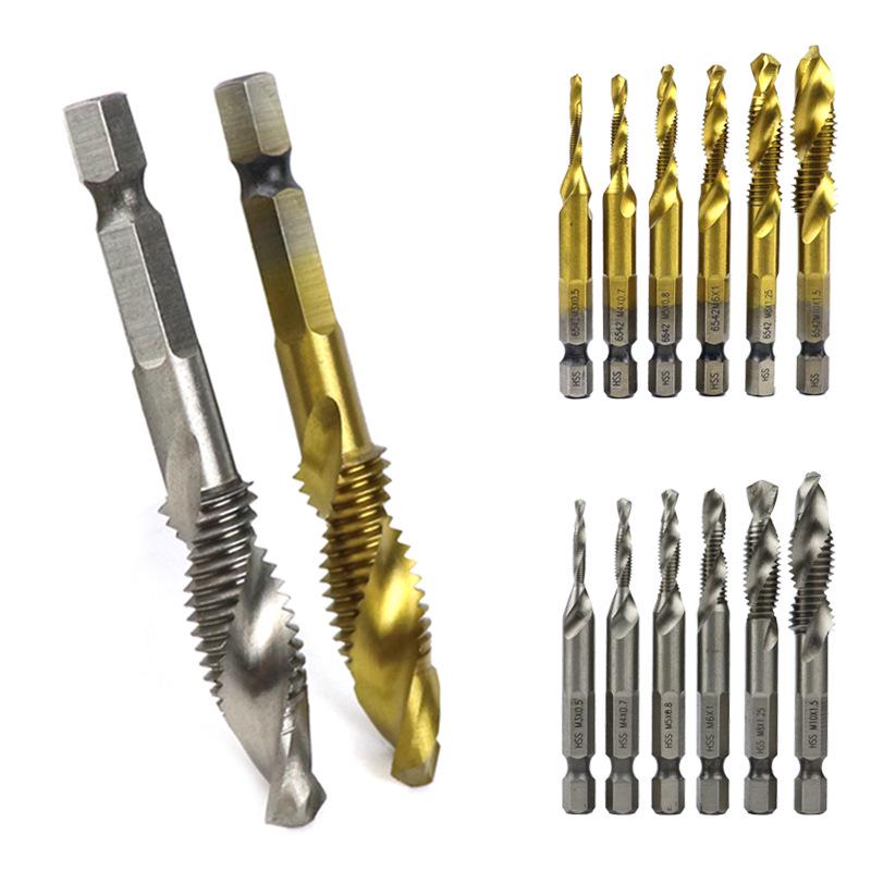 Multi-purpose High-Speed Steel Hex Shank Spiral Tap Drill Bit