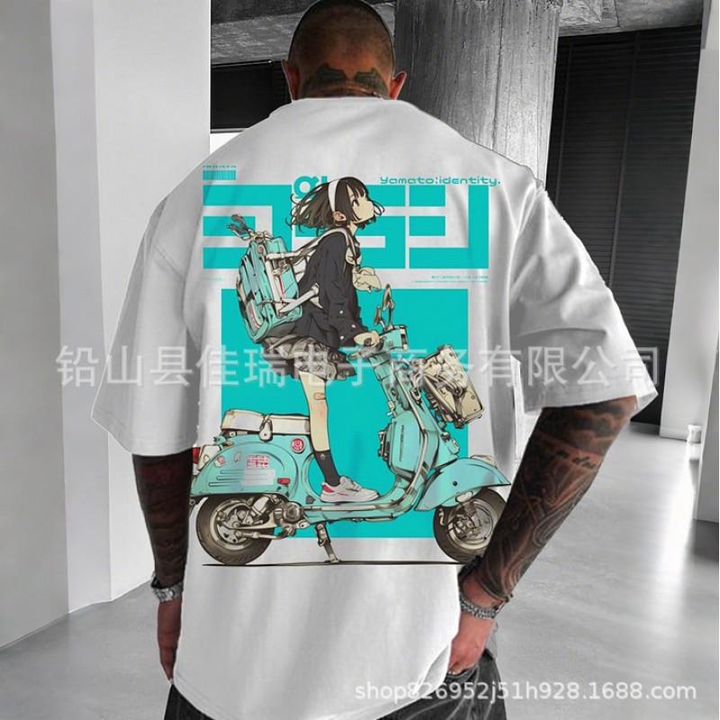 Mens Loose Fit Short Sleeve T-Shirt With 3D Digital Print Breathable Cotton Blend Sports Casual Wear