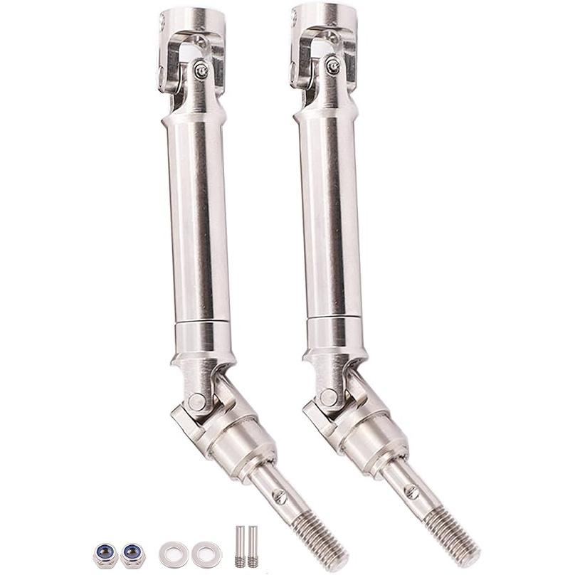 4PCS Front and Rear CVD Drive Shafts U-Joint Stainless Steel RC Driveshaft for 1/10 Traxxas Slash/Stampede/Hoss/Rustler VXL 4X4 4WD RC Car Upgrade