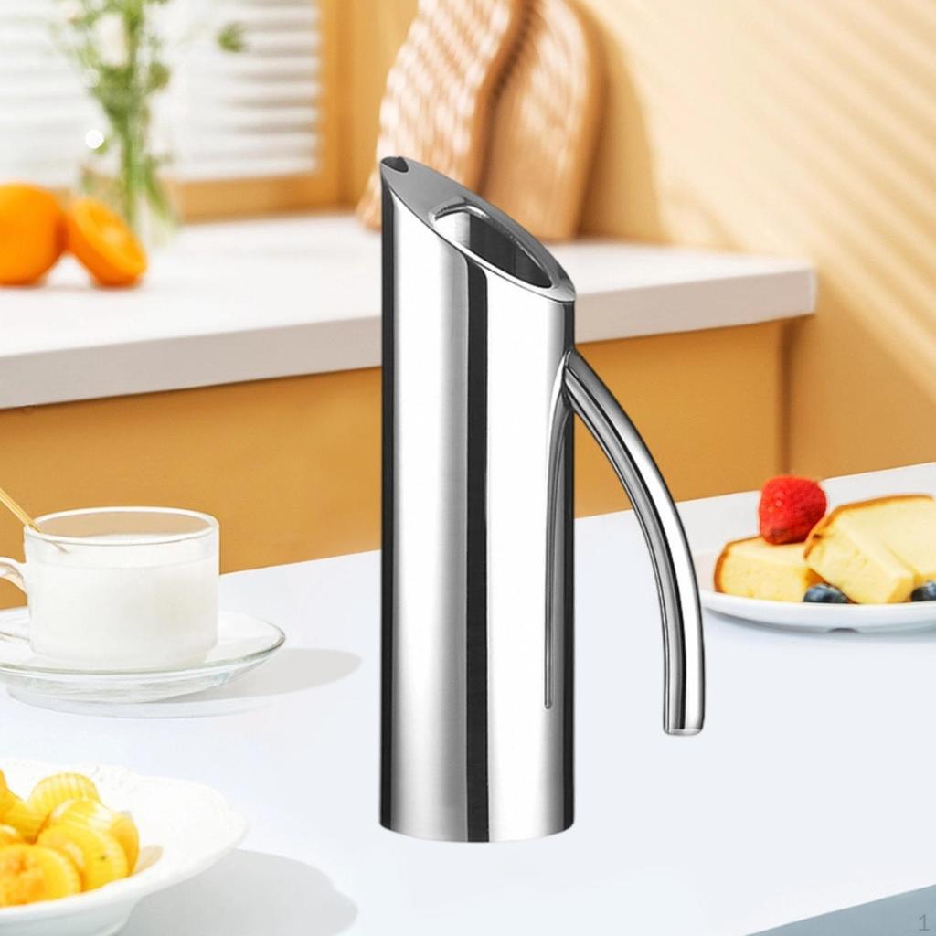 Stainless Steel Water Pitcher Beverage Dispenser Comfortable Grip Drink Jug for Hotel Milk