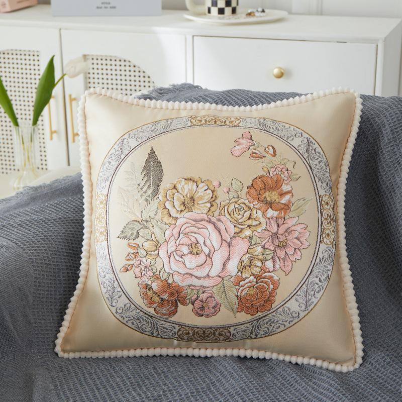 Craft Style Jacquard High Precision Bed Pillow Backrest Bedside Pillow with Core