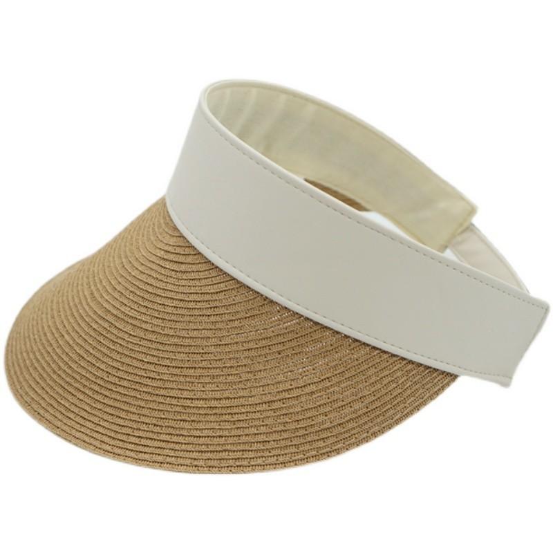 Versatile Paper Woven Sod Woven Empty Top Hat Duck Tongue Straw Hat Men And Women Summer Sunshade Sun Protection Beach Tide