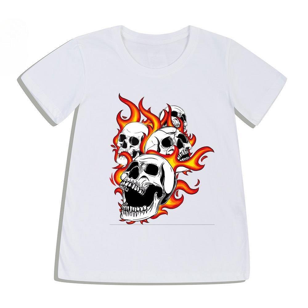 Black Skull Harajuku Style Loose Mens and Womens Genteel Gothic TShirt Short Sleeve Shirt