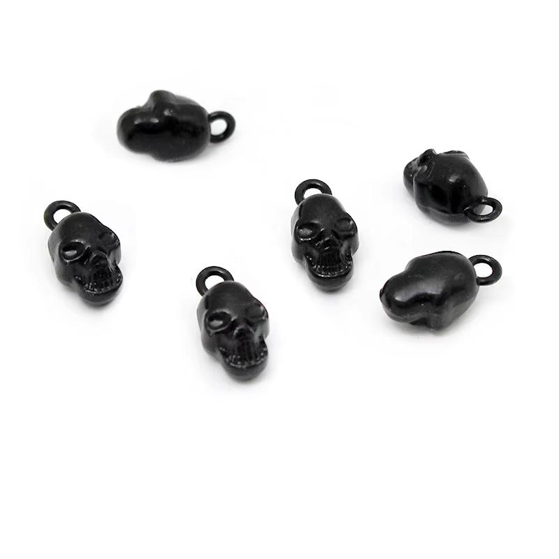 

20Pcs/Lot Stainless Steel Skull Ghost Head Charms Halloween Pendants Handmade Decoration Vintage For DIY Jewelry Making Findings чорний