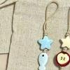 Alça de Celular Flor Estrela Fofa Cordão de Celular com Contas de Cerâmica Kawaii Decoração de Bolsa Pingente de Câmera Chaveiro Fashion