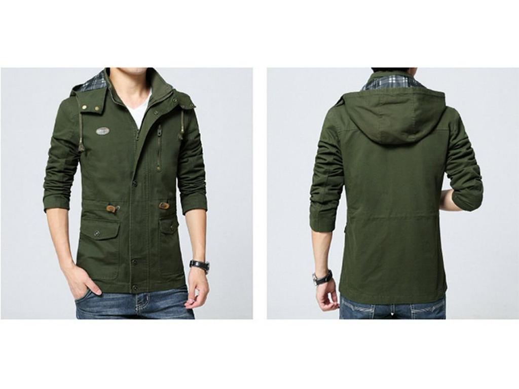 Men's Hooded Pure Cotton Washed Workwear Jacket - Autumn/Winter 2022 Collection