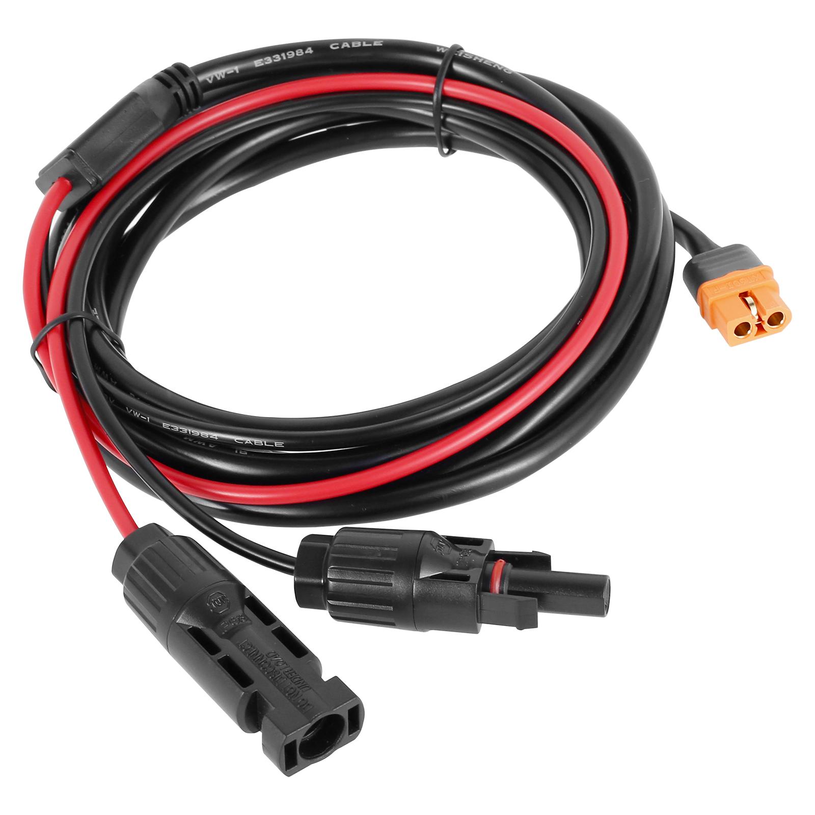 

Сонячний зарядний кабельний роз’єм 8 футів Портативний подовжувач сонячної панелі Стійкий до атмосферних впливів Сонячний штекерний роз’ємний дріт чорний