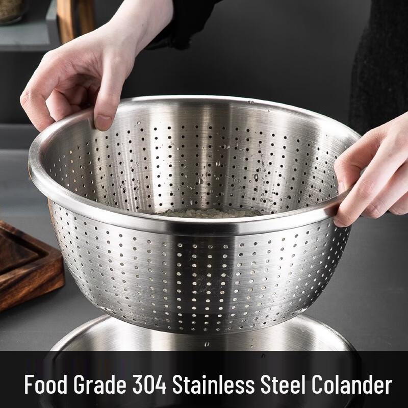 Homeglen Thick 304 Stainless Steel Colander & Basin Set
