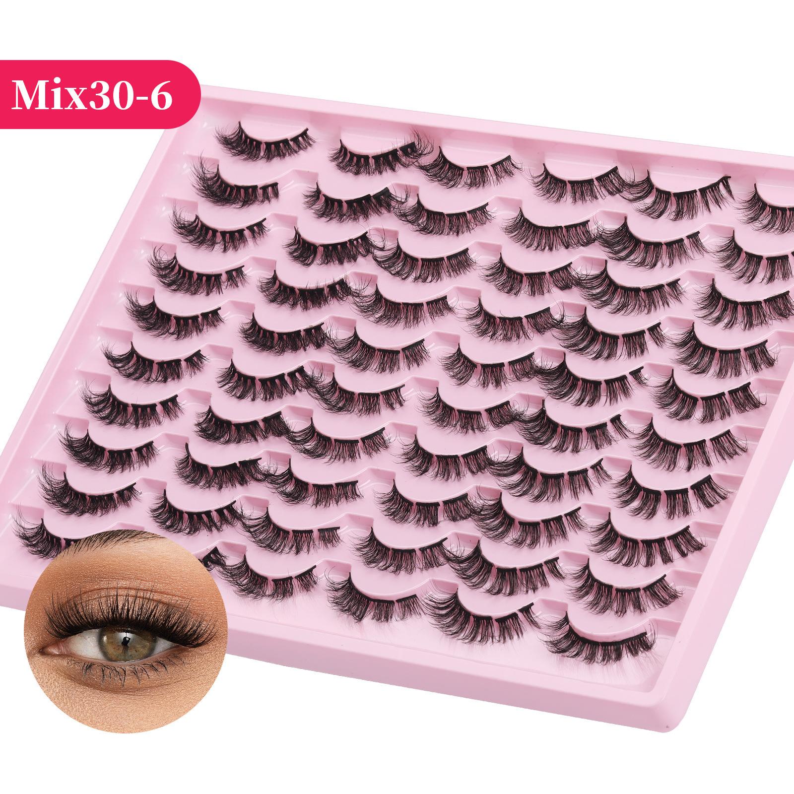 

Многослойные густые 30 пар ресниц DIY сегментированные натуральные ресницы имитация накладных ресниц