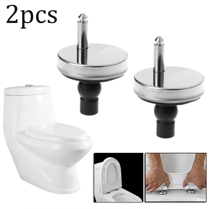 2pcs Screw Toilet Accessories Hardware Toilet Seat Hinges Top Close Soft Release Quick Fitting Heavy Duty Hinge Pair Hinge