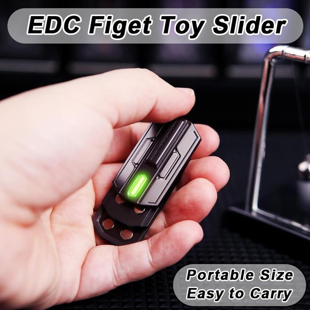 Magnetic Push Slider 3-Stage Strong Strength Metal EDC Hand Spinner Fidget Toys Autism Sensory Toys ADHD Anxiety Stress Relief