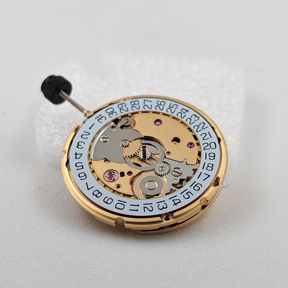 Genuine HK PT5000 Automatic Mechanical Movement High Accuracy 25 Jewels Golden PT5000 Movement White 3H Date Modification Parts