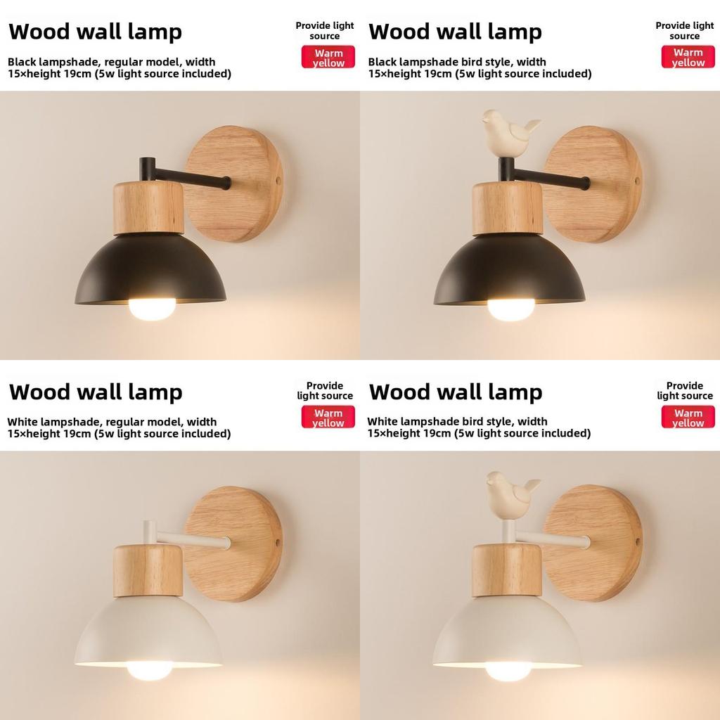 Nordische Wandleuchte LED Modern Minimalistisch Holz Flur Schlafzimmer Wohnzimmer Wandlicht Für Kinderzimmer Dekoration