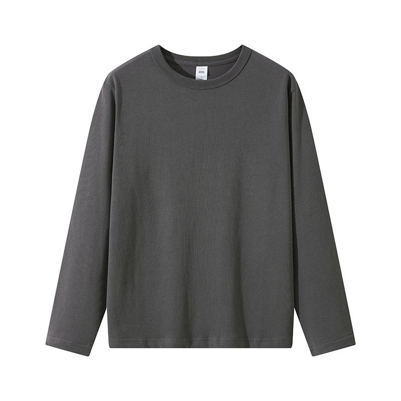 T Shirt for Men Cotton T-Shirts Solid Color Mens Clothing Full Length Sleeve T-Shirts Spring Autumn Undershirts