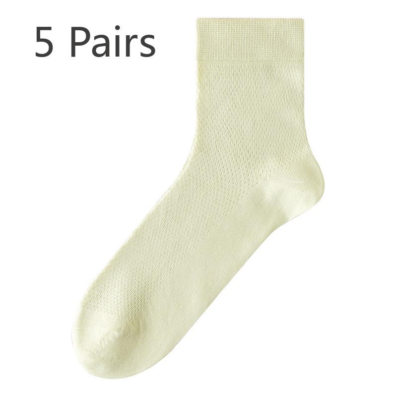 

5 пар женских летних супертонких дезодорирующих впитывающих сетчатых носков без косточек с высоким берцем и средней длиной 5 Pairs зелёный