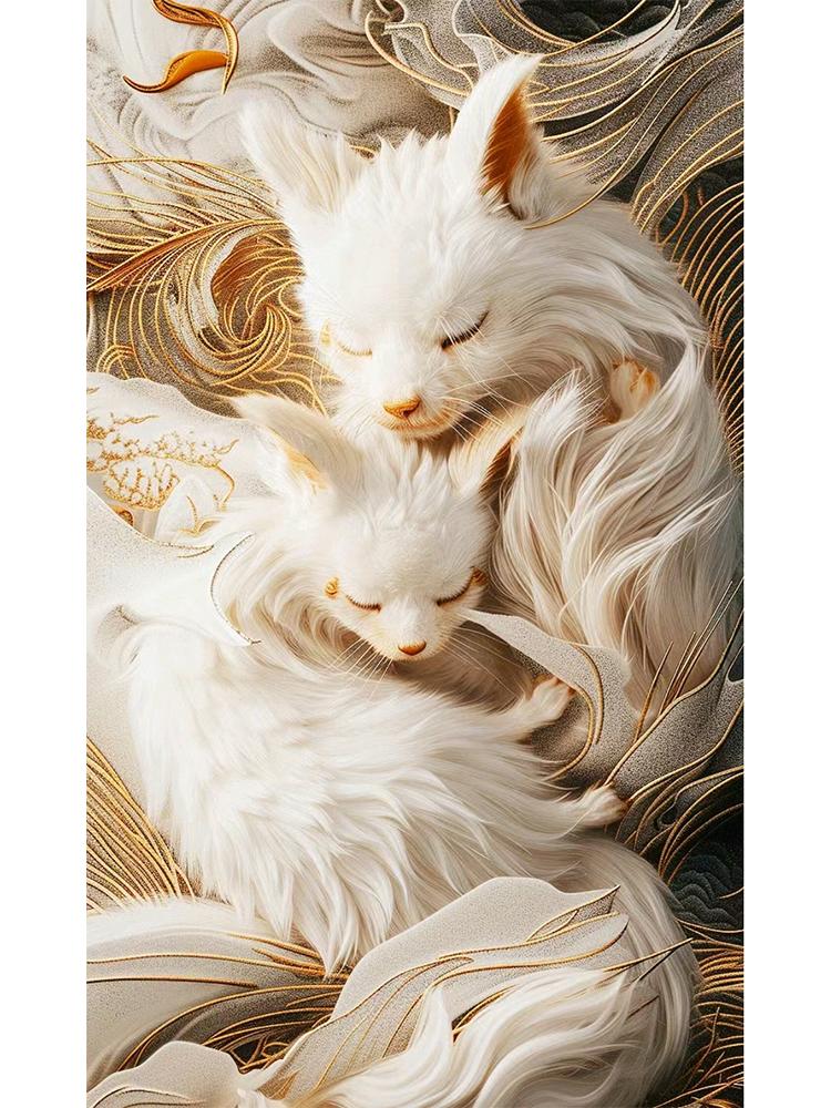 5D DIY Diamond Painting Dream Sun Moon Elf Fox New Series 2024 Mosaic Full Square Round Diamond Embroidered Home Decoration
