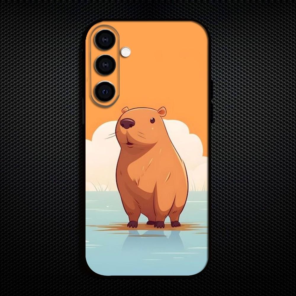 Cute Capybara Funny Phone Case For Samsung Galaxy A73/A72/A71/A70/A53/A52/A51/Others Soft Black Shell
