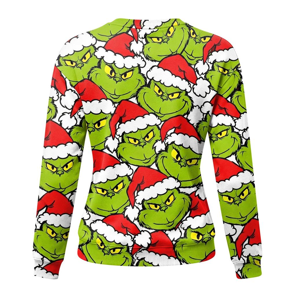 Women's Casual Christmas Print Neck Sweatshirt