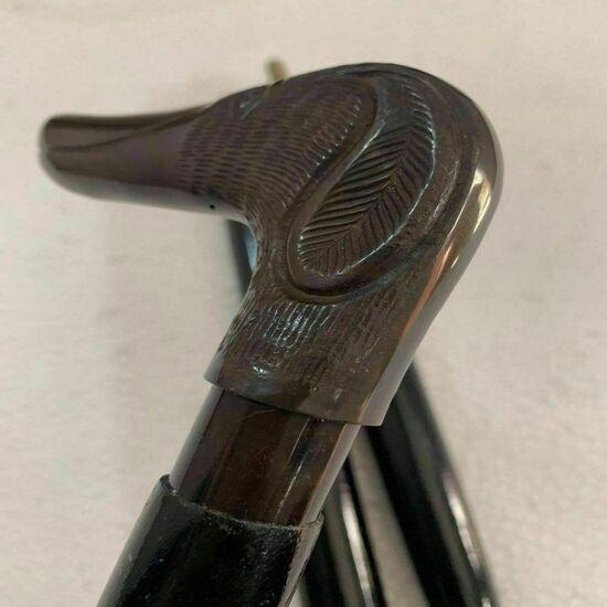 Antique Style Victorian Vintage Designer Brass Handle Cane Wooden Walking Stick