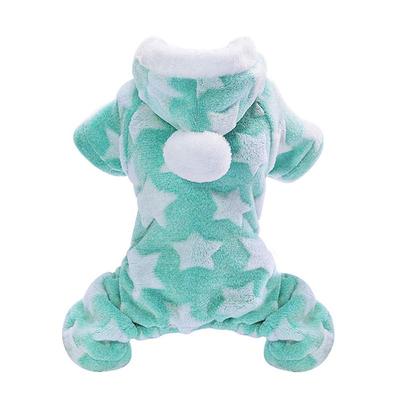 Dog Fleece Jumpsuit Hoodies Winter Pajamas Dog Clothes Warm Pet Flannel Elasticity Puppy S-2 XL
