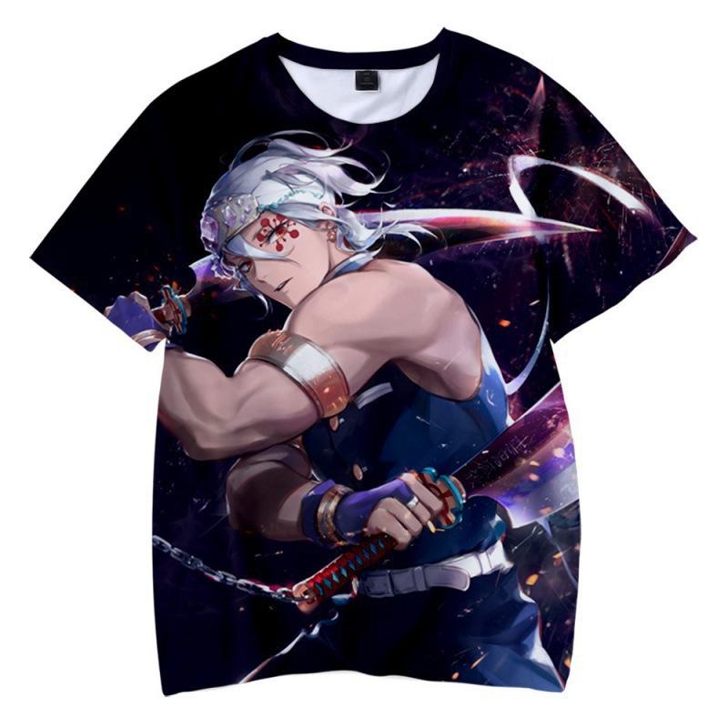 Letní Nová Série Ghost Slayer Dětské Oblečení 3D Barevný Tisk Ležérní Módní Pohodlné Tričko s Krátkým Rukávem