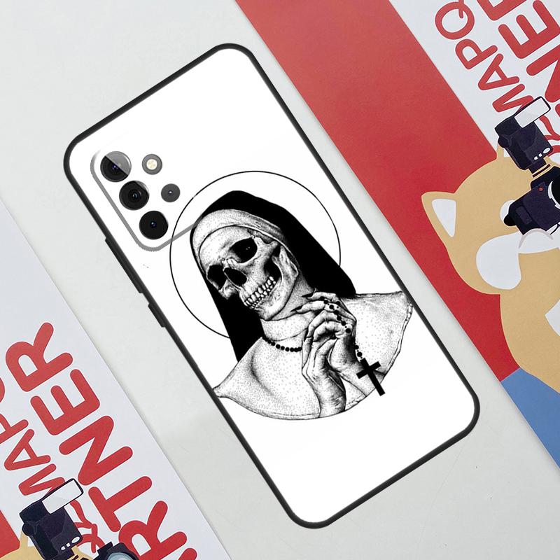 Demon Nun Devil Satan Cross Case For Samsung Galaxy A36 A35 A55 A06 A16 A26 A56 A53 A32 A52 A33 A13 A14 A34 A54 A17 A15