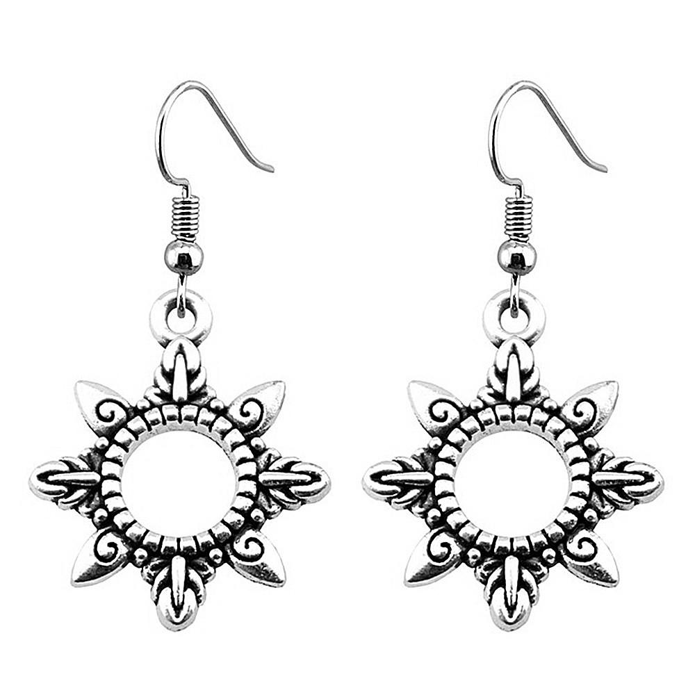 Matte Crescent Moon Dangle Earrings Sun Minimalist Gothic Lunar Drop Earrings Dark Celestial Jewelry