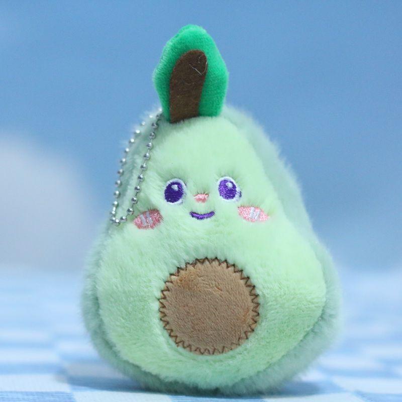 Adorable Cartoon Style Mini Fruit And Vegetable Plush Doll Keychain For Kids