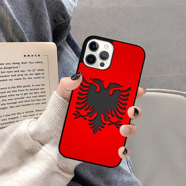 

Albania Flag Eagle Phone Case For iPhone 17 Air 14 13 12 16Pro Max 15 Plus Max Cover Shell iPhone 12or12pro