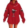 Women's Fashionable Casual Long-Sleeved Christmas Holiday Party Printed Hooded Sweatshirt
