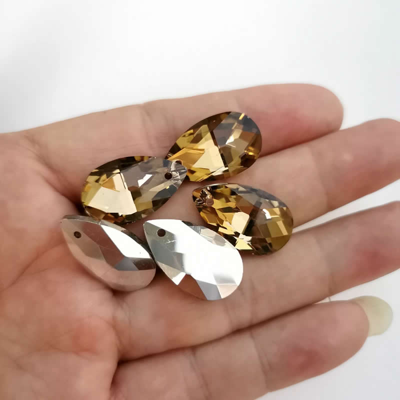 Wholesale lots Faceted Hole Crystal Glass rhinestones Teardrop loose beads jewelry Jewelry beads accessories 8X12/10X14m