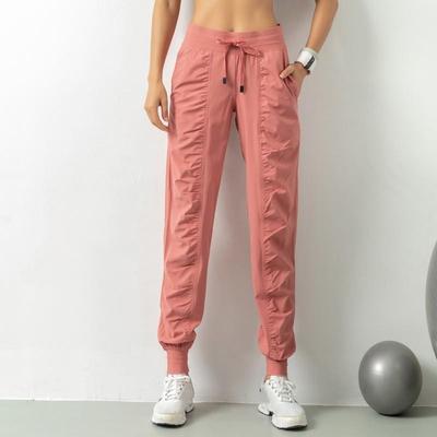 Women's Spring and Summer Solid Color Loose Sweatpants Running Fitness Breathable Drawstring Leg Speed Dry Pants