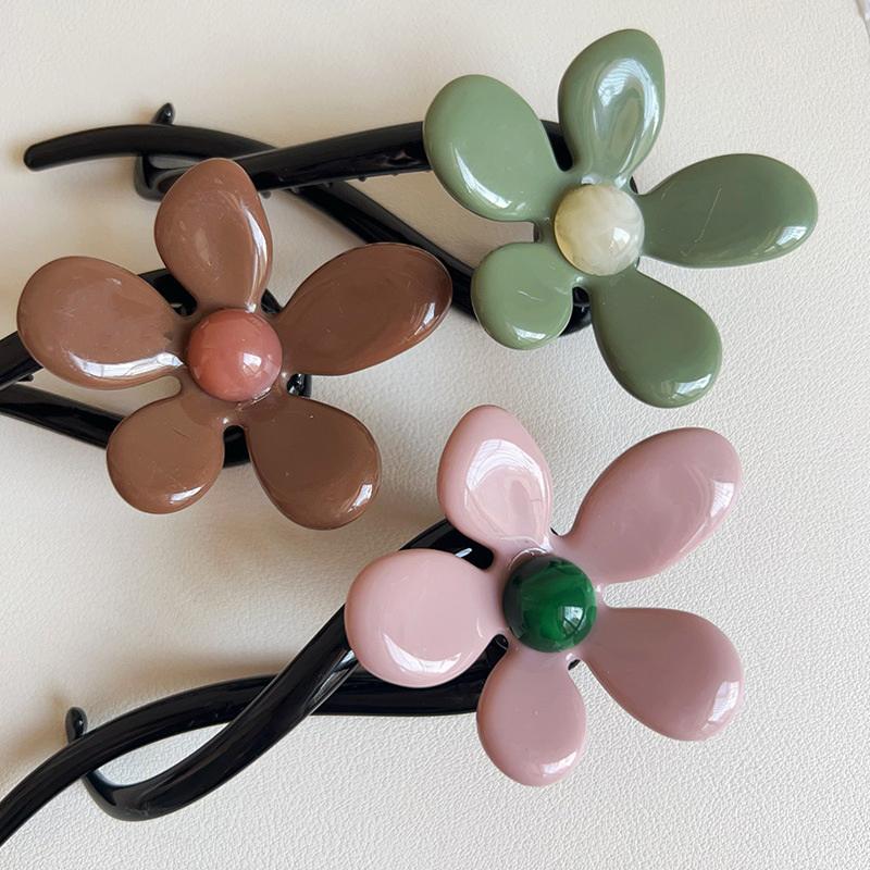 Hairpin Flower Bead Twisted Clip Frog Buckle Hair Styling Tool Line Grab Clip Hair Accessories Hair Clip Ponytail Clip Women