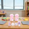 2Pcs Cat Paw Roller Eraser, Cute Cat Rubber, Multicolour Erasers for Kids, Colorful Roller Eraser, Kids with Shaving Roller Case for School Office
