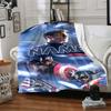 Captain America Action Scene With Shield And Dynamic Poses Lightweight Personalized Blanket Personalized Text Comfortable Texture Versatile For Sofa