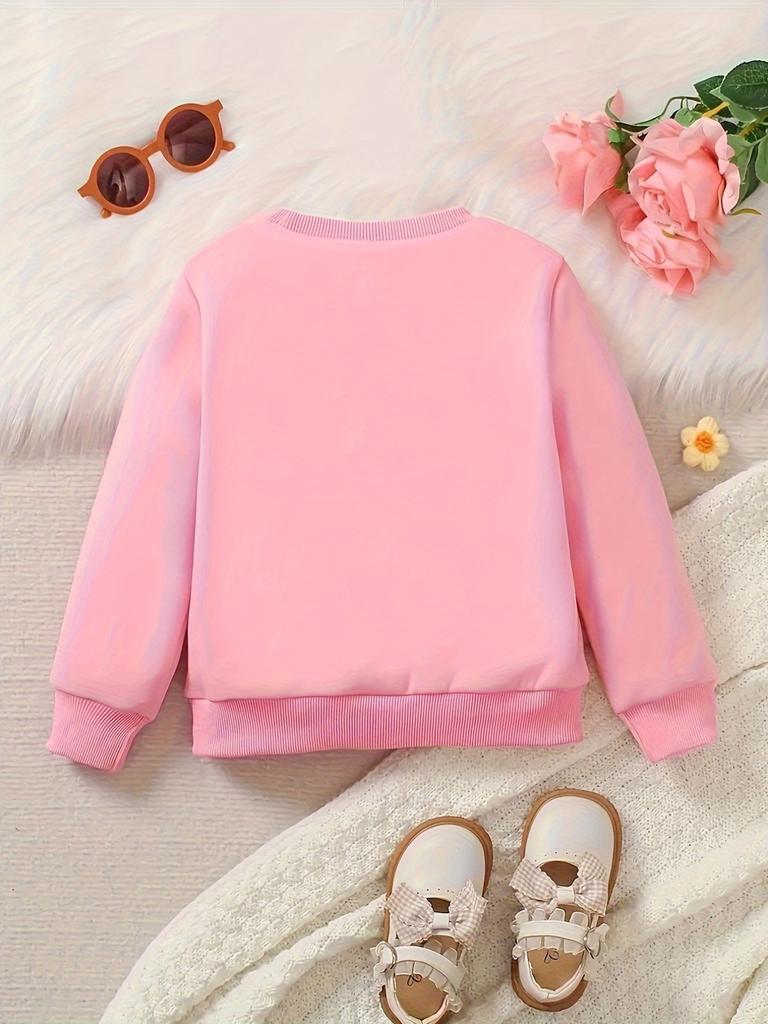 Bright Colored Printed Pattern, Comfortable and Skin Friendly for Baby Girls, Versatile Round Neck Hoodie for Daily Use In Spring and Summer