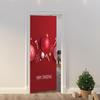 Four-Sided Stretch Christmas Door Cover - Easy Install with Festive Pattern