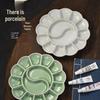 Ceramic Plum Blossom Watercolor Palette for Student Art - Celadon Ink Dish