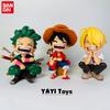 Anime figurka One Piece Sedící smějící se Luffy Akční figurky Kawaii Sanji Zoro Figurka Sběratelské hračky Panenka Model dárku