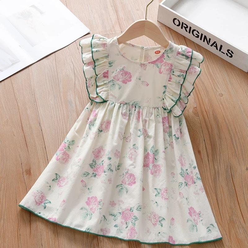 Girls Summer Cotton Sleeveless Princess Dress Kids Casual Thin Vest Dress For Children Lightweight Breathable Party Sundress 90cm