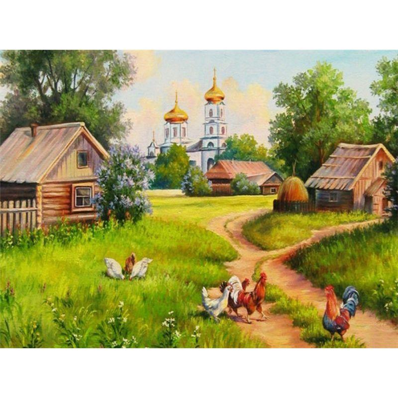 Scenery Diy Painting 5d Diamond Mosaic Cross Stitch Landscape Diamond Embroidery Decorations For Home