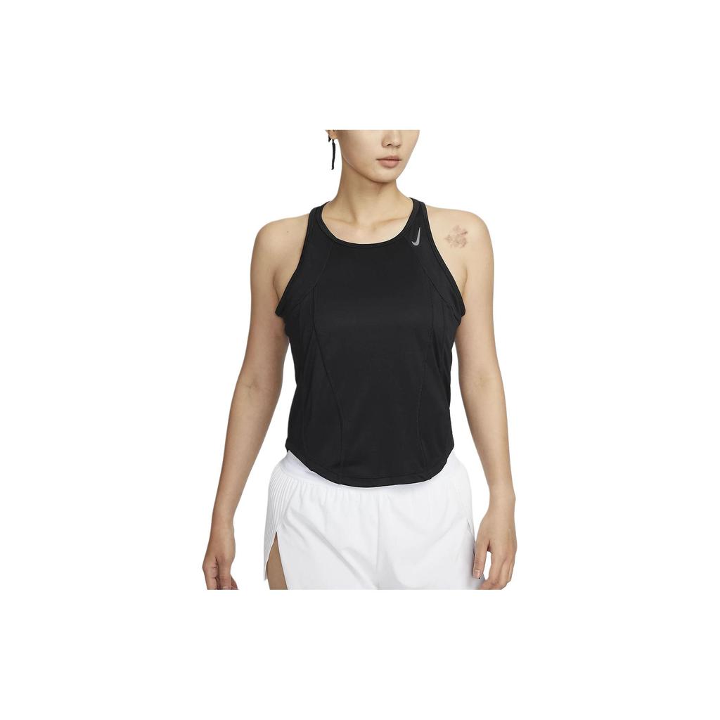 Nike Logo Solid Color Breathable Quick-Dry Tank Top Women Tops Black FN2515-010