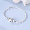 925 Silver Heart Charm Bracelet with Snake Chain for Women DIY Bead Jewelry