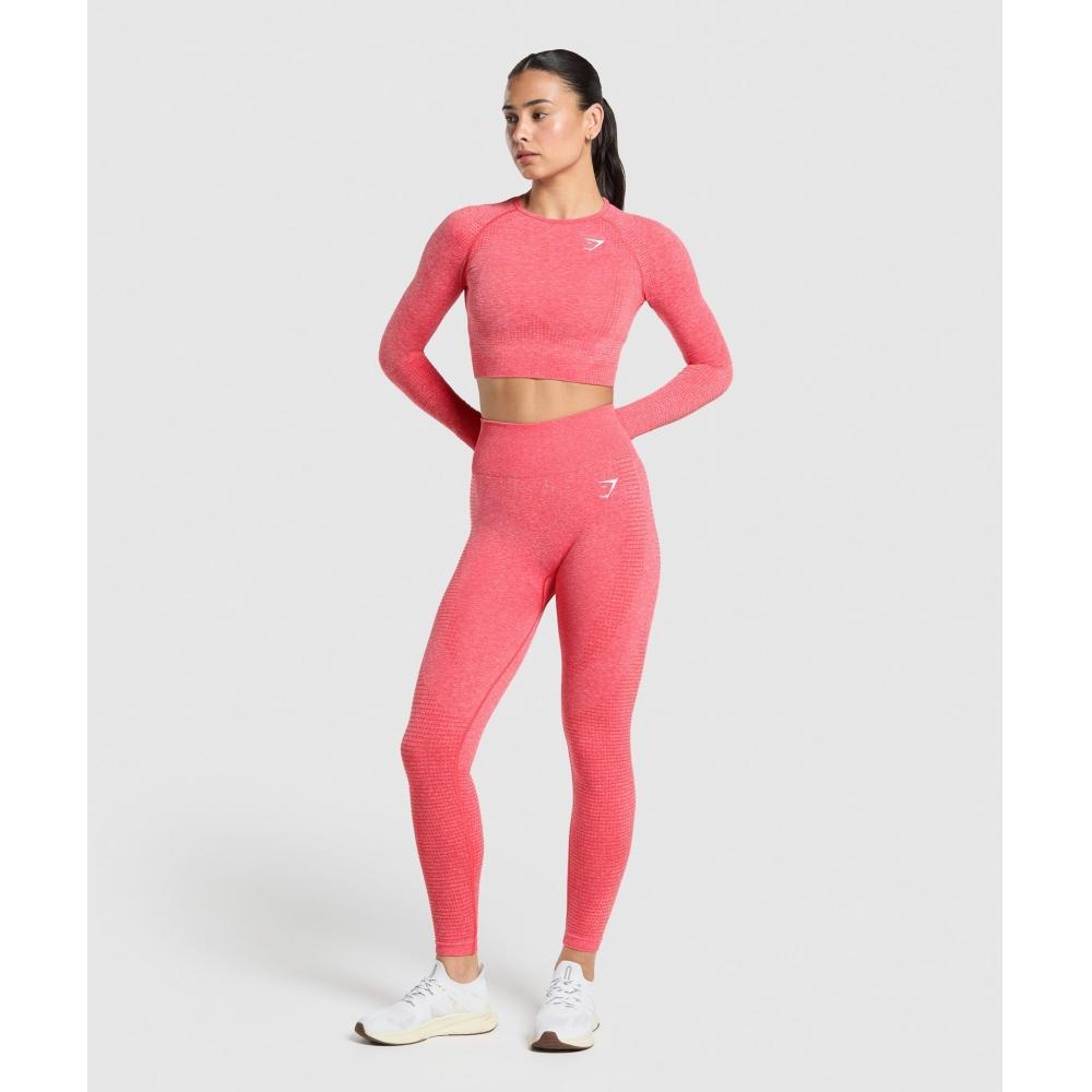 Gymshark Vital Seamless 2.0 Crop Top Coral Red Marl B1a3d Rb0z