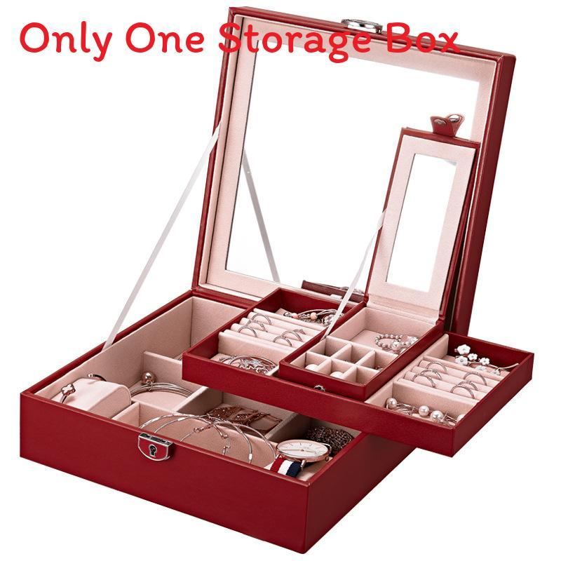Elegant Style Leather Jewelry Box With Large Capacity For Home Organization And Gift Giving